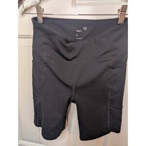 Gap Fit High Waisted Rise Black Bike Shorts Size S Compression Pocket Dry Wick